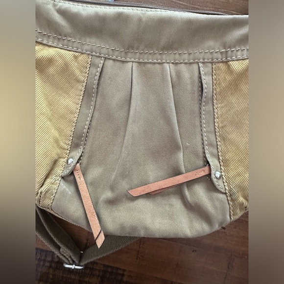 Vintage Fossil Key Per‎ Canvas Crossbody Purse Tan Corduroy Y2K 2000's - Picture 4 of 8